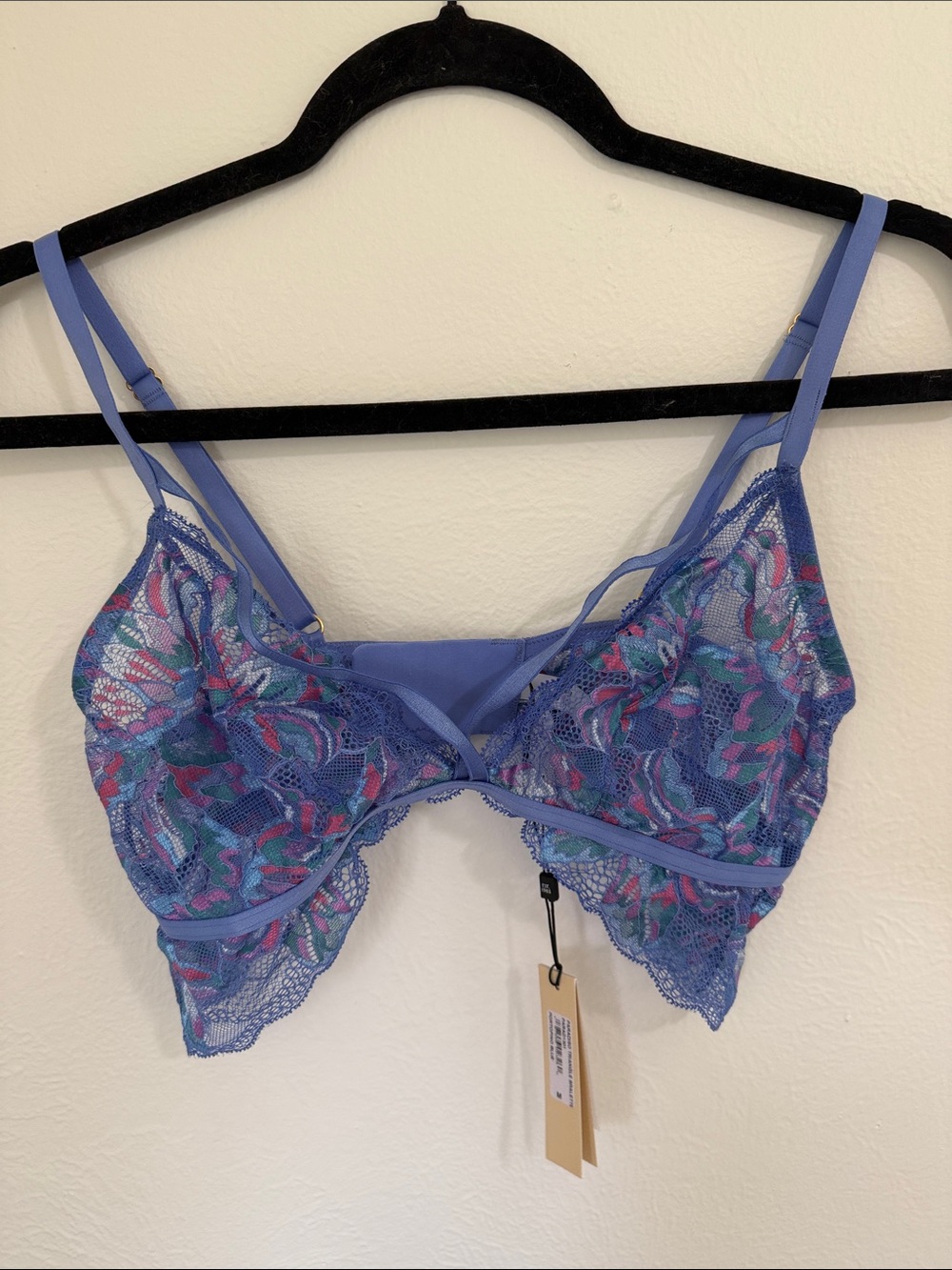 Cosabella Paradiso Triangle Bralette & matching thong Paradiso Blue